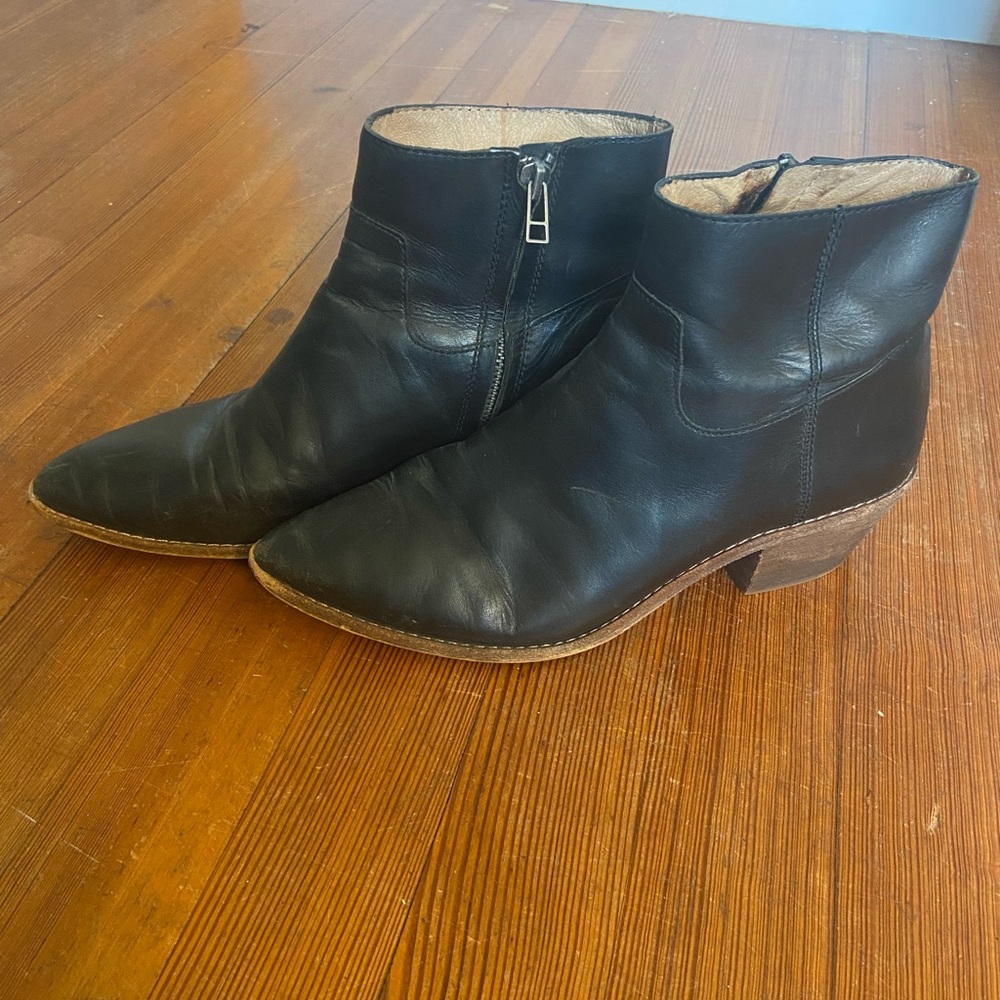 Madewell Black Leather Ankle Boots